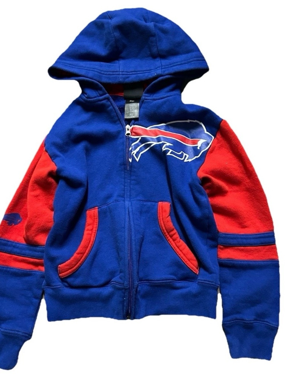 NFL Buffalo Bills Football Blue Red Full Zip Hoodie Sweatshirt Size Small (8)